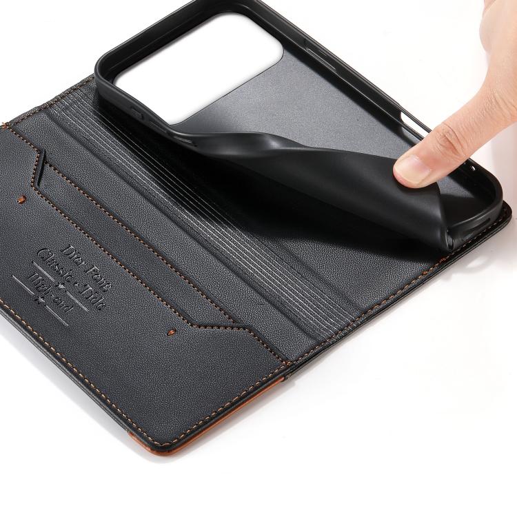 For Huawei Nova 15 Pro Dierfeng Splicing Strong Magnetic RFID Vegan Leather Phone Case