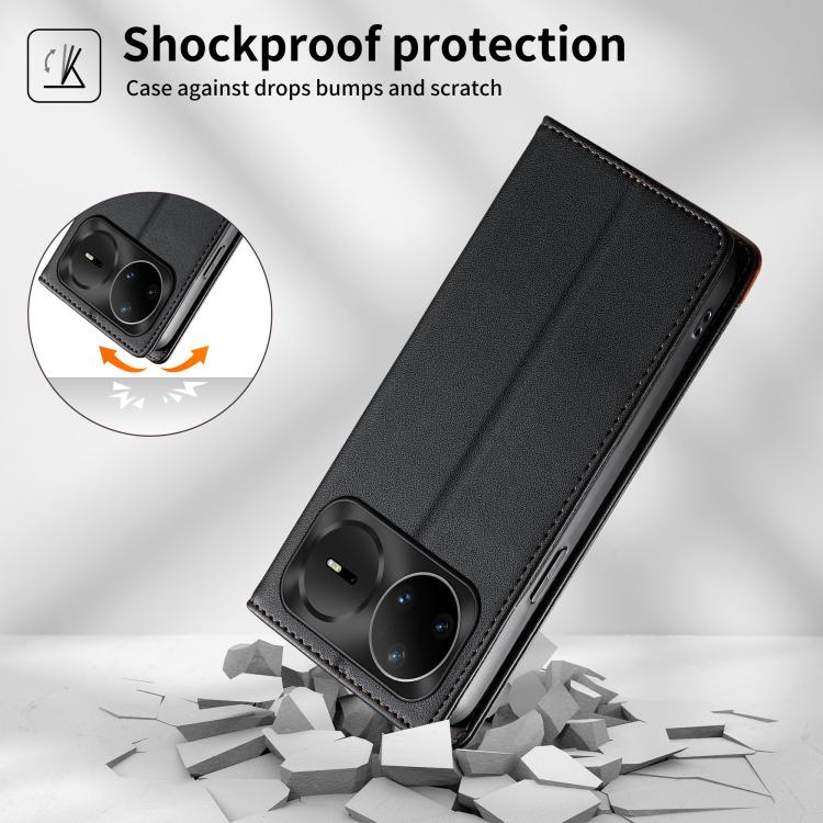 For Huawei Nova 15 Pro Dierfeng Splicing Strong Magnetic RFID Vegan Leather Phone Case