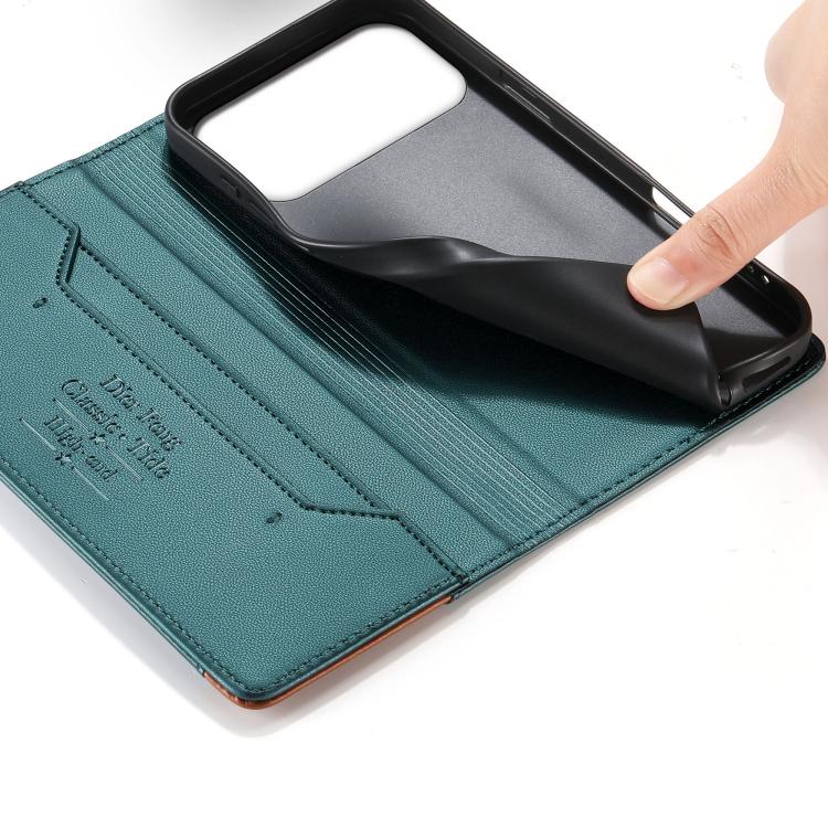 For Huawei Nova 15 Pro Dierfeng Splicing Strong Magnetic RFID Vegan Leather Phone Case