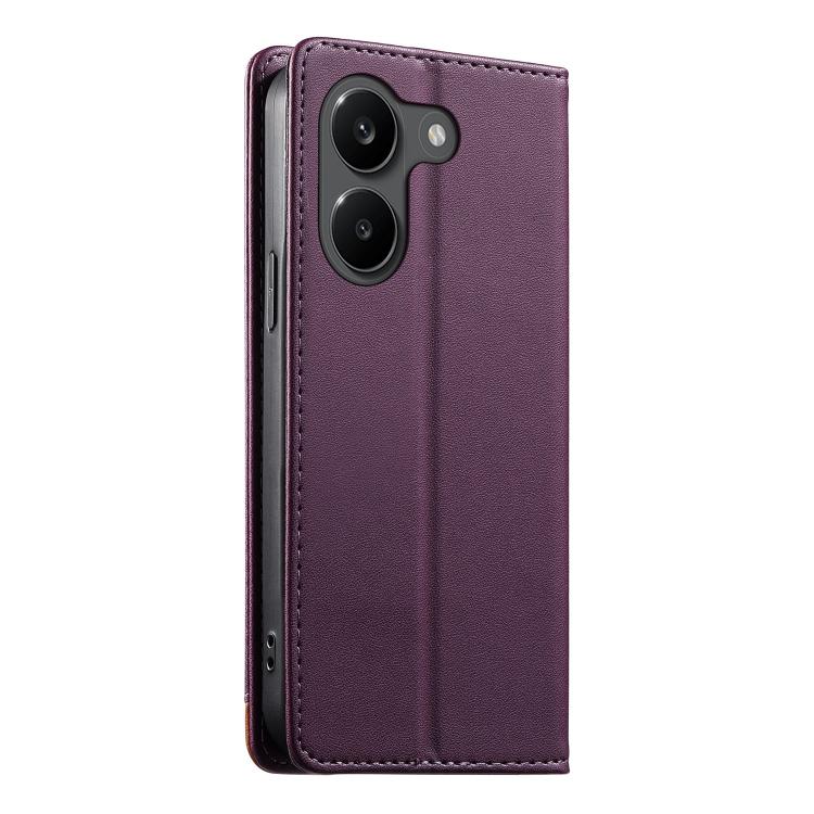 For Xiaomi Poco X8 Pro 5G / Redmi Turbo 5 5G Dierfeng Splicing Strong Magnetic RFID Vegan Leather Phone Case