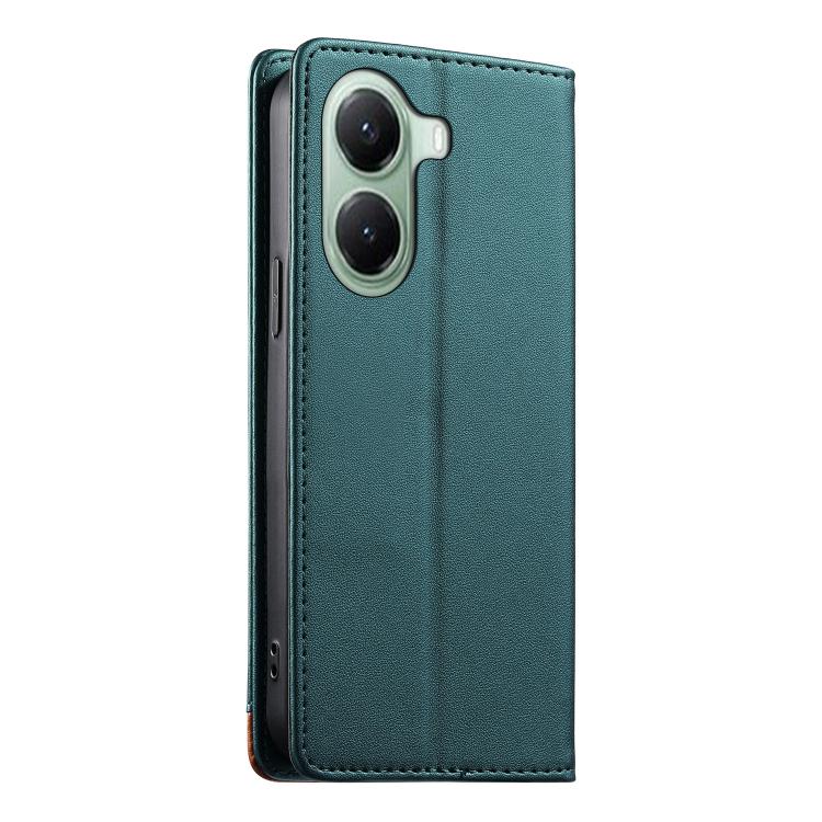 For Xiaomi Poco X7 Pro / Redmi Turbo 4 Dierfeng Splicing Strong Magnetic RFID Vegan Leather Phone Case