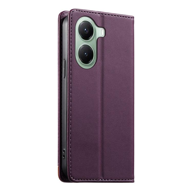 For Xiaomi Poco X7 Pro / Redmi Turbo 4 Dierfeng Splicing Strong Magnetic RFID Vegan Leather Phone Case