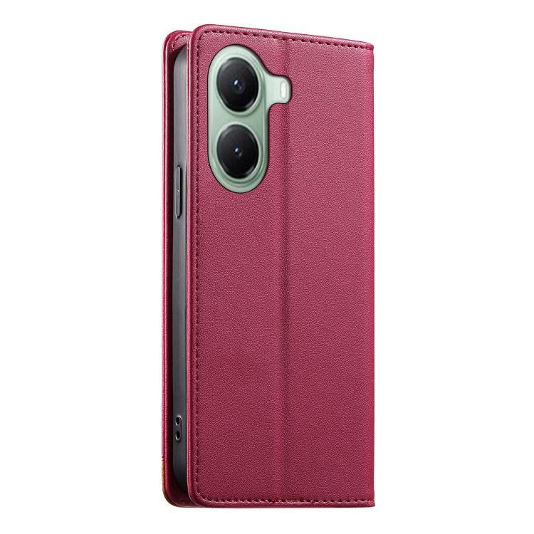 For Xiaomi Poco X7 Pro / Redmi Turbo 4 Dierfeng Splicing Strong Magnetic RFID Vegan Leather Phone Case
