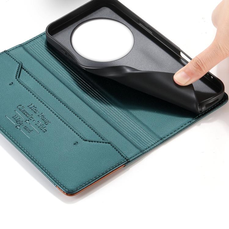 For Xiaomi Poco M7 5G Dierfeng Splicing Strong Magnetic RFID Vegan Leather Phone Case