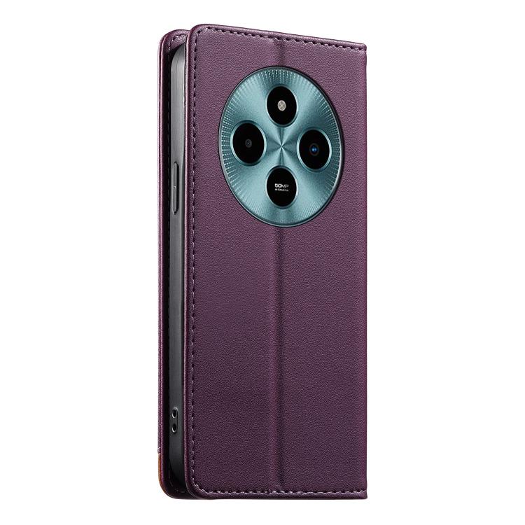 For Xiaomi Poco M7 5G Dierfeng Splicing Strong Magnetic RFID Vegan Leather Phone Case