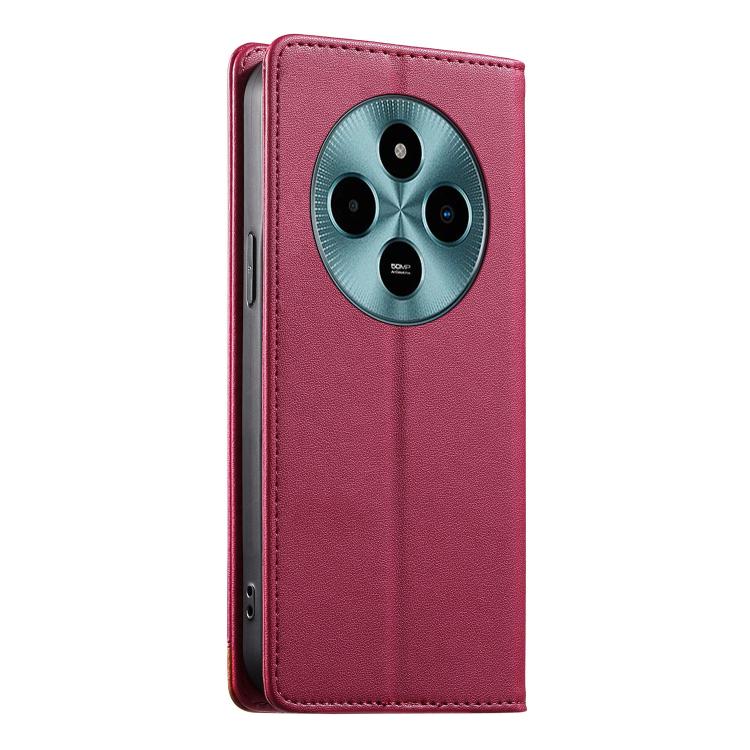 For Xiaomi Poco M7 5G Dierfeng Splicing Strong Magnetic RFID Vegan Leather Phone Case