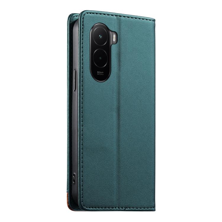 For Xiaomi Poco M7 4G 171mm Dierfeng Splicing Strong Magnetic RFID Vegan Leather Phone Case