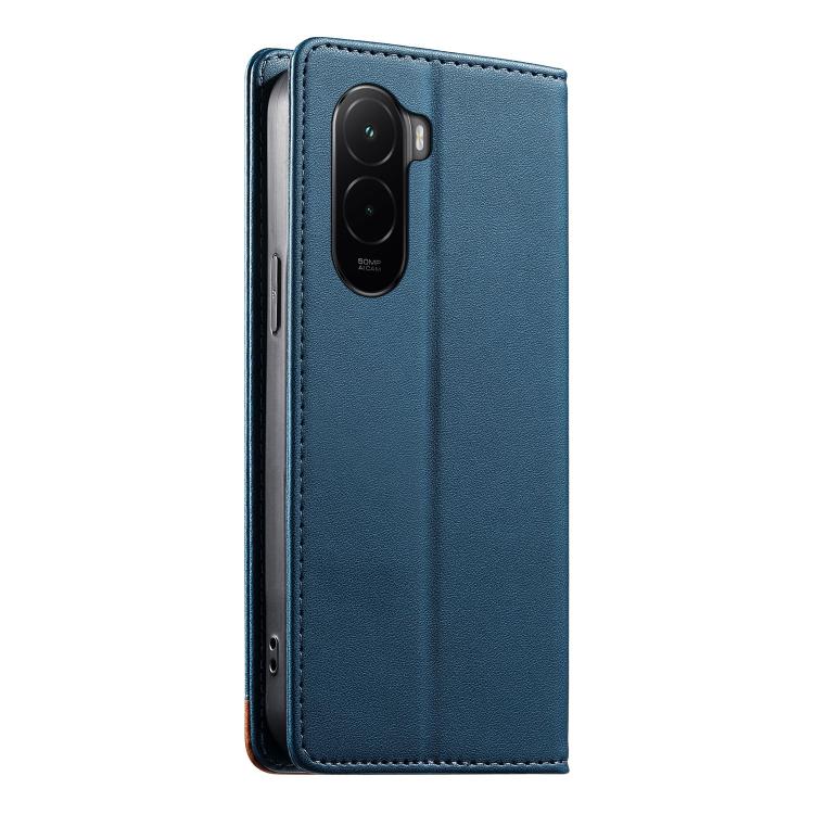 For Xiaomi Poco M7 4G 171mm Dierfeng Splicing Strong Magnetic RFID Vegan Leather Phone Case