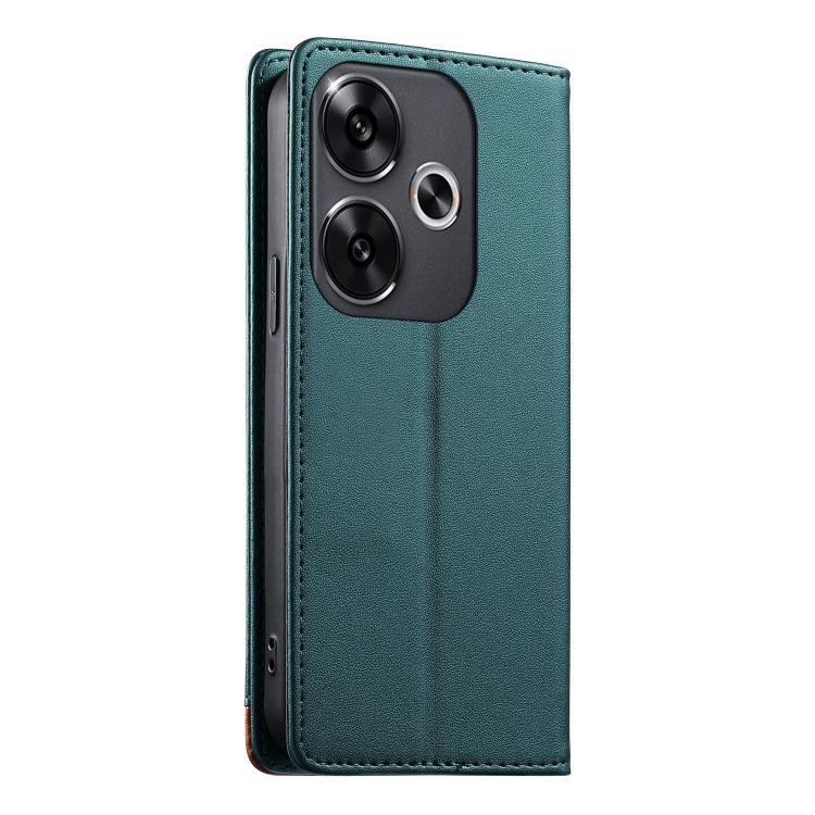 For Xiaomi Poco F6 / Redmi Turbo 3 Dierfeng Splicing Strong Magnetic RFID Vegan Leather Phone Case