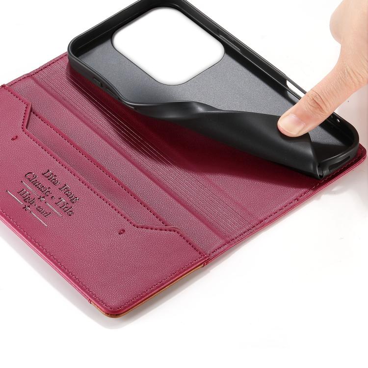 For Xiaomi Poco F6 / Redmi Turbo 3 Dierfeng Splicing Strong Magnetic RFID Vegan Leather Phone Case