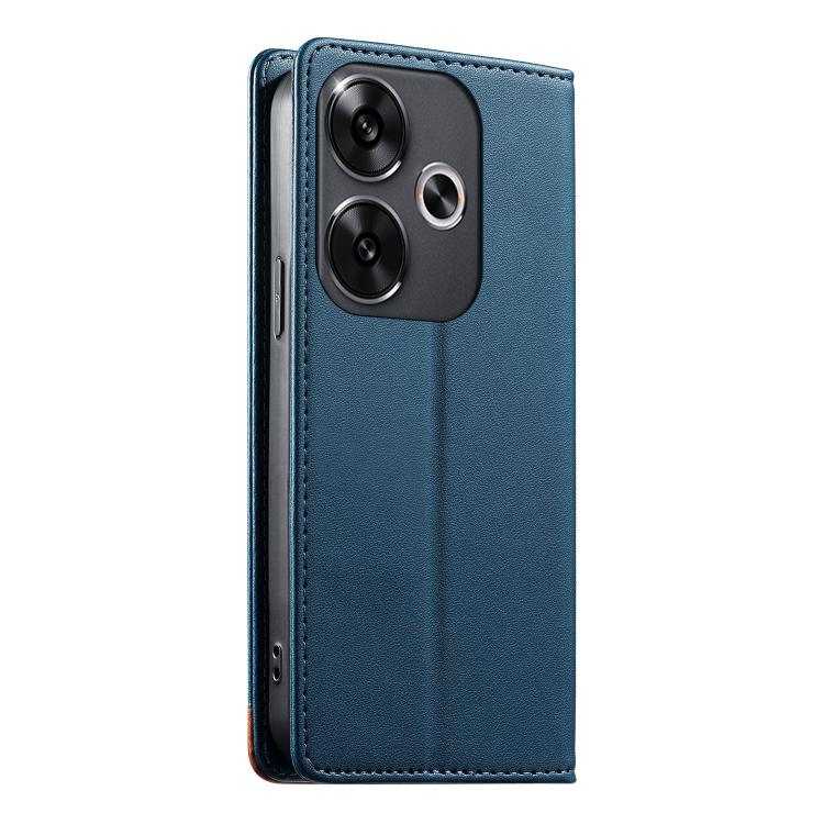 For Xiaomi Poco F6 / Redmi Turbo 3 Dierfeng Splicing Strong Magnetic RFID Vegan Leather Phone Case