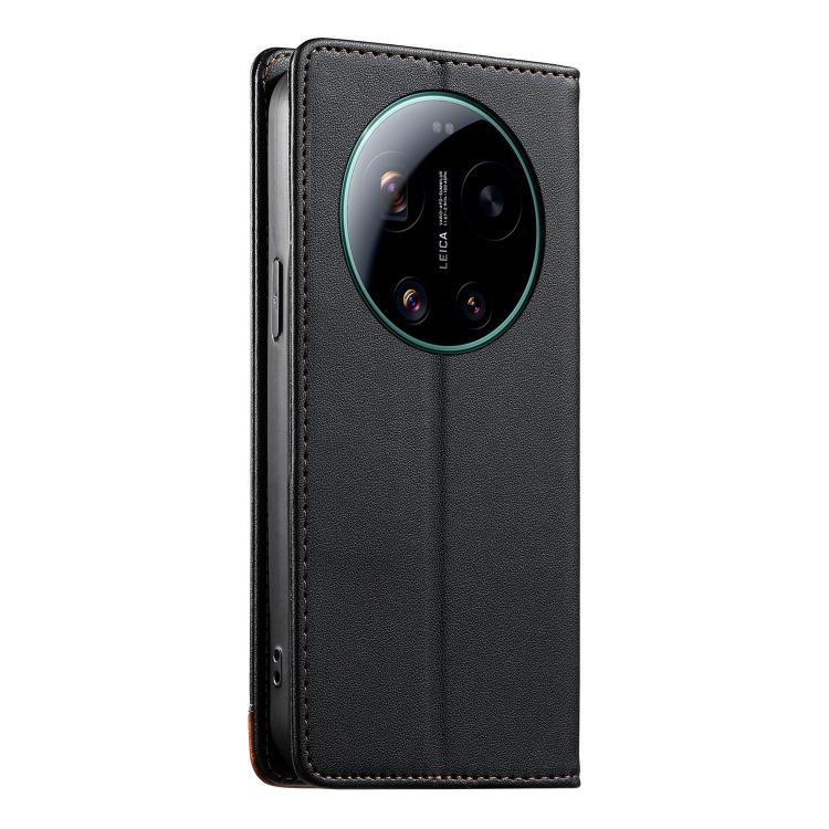 For Xiaomi 17 Ultra Dierfeng Splicing Strong Magnetic RFID Vegan Leather Phone Case