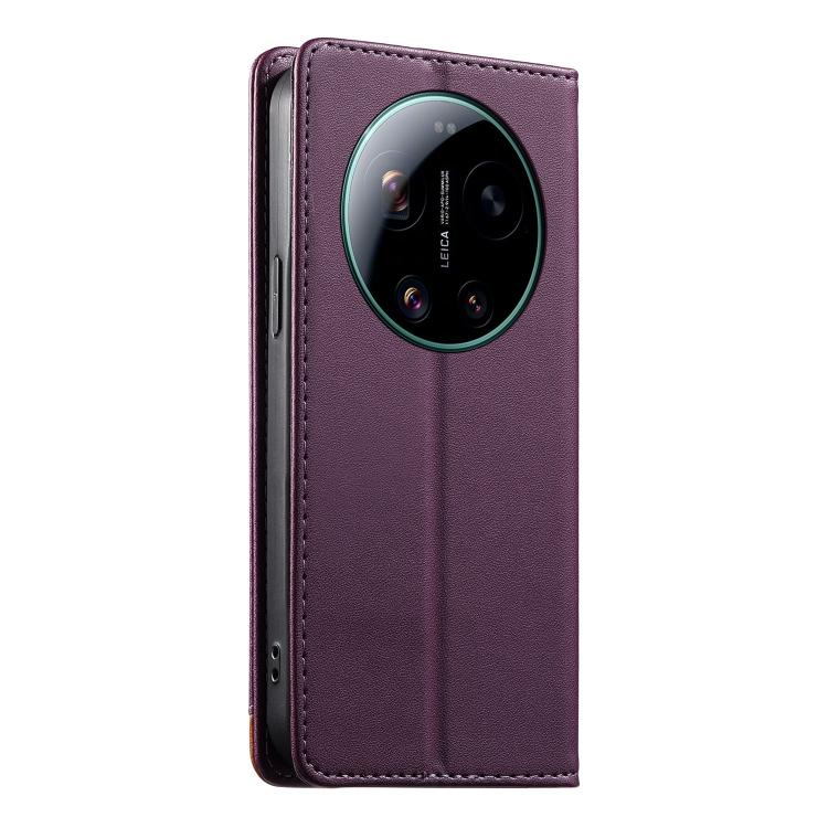For Xiaomi 17 Ultra Dierfeng Splicing Strong Magnetic RFID Vegan Leather Phone Case
