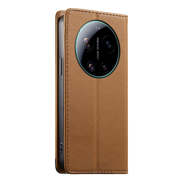For Xiaomi 17 Ultra Dierfeng Splicing Strong Magnetic RFID Vegan Leather Phone Case
