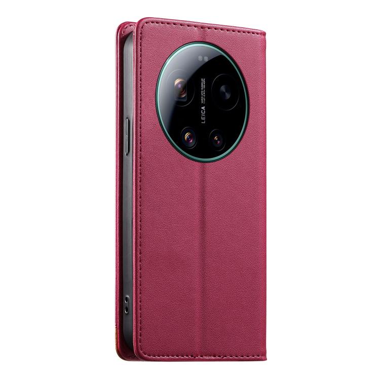 For Xiaomi 17 Ultra Dierfeng Splicing Strong Magnetic RFID Vegan Leather Phone Case
