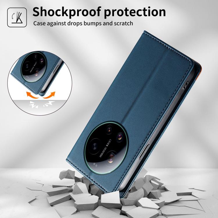 For Xiaomi 17 Ultra Dierfeng Splicing Strong Magnetic RFID Vegan Leather Phone Case
