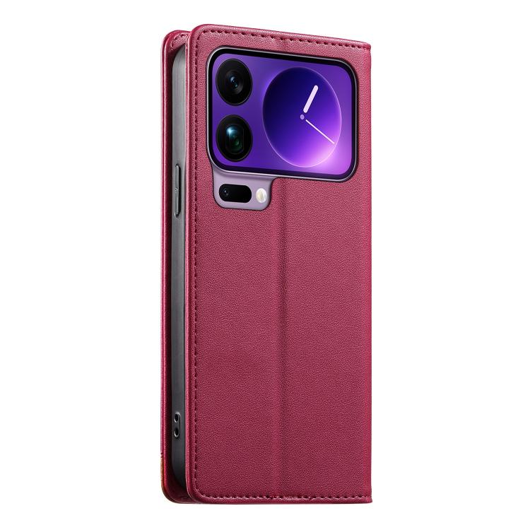 For Xiaomi 17 Pro Max Dierfeng Splicing Strong Magnetic RFID Vegan Leather Phone Case