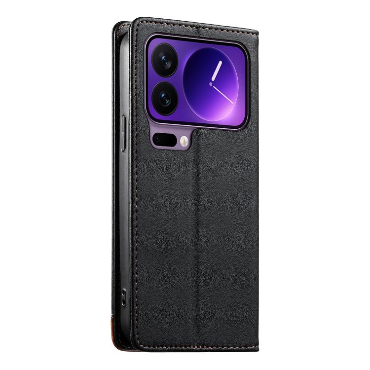 For Xiaomi 17 Pro Dierfeng Splicing Strong Magnetic RFID Vegan Leather Phone Case