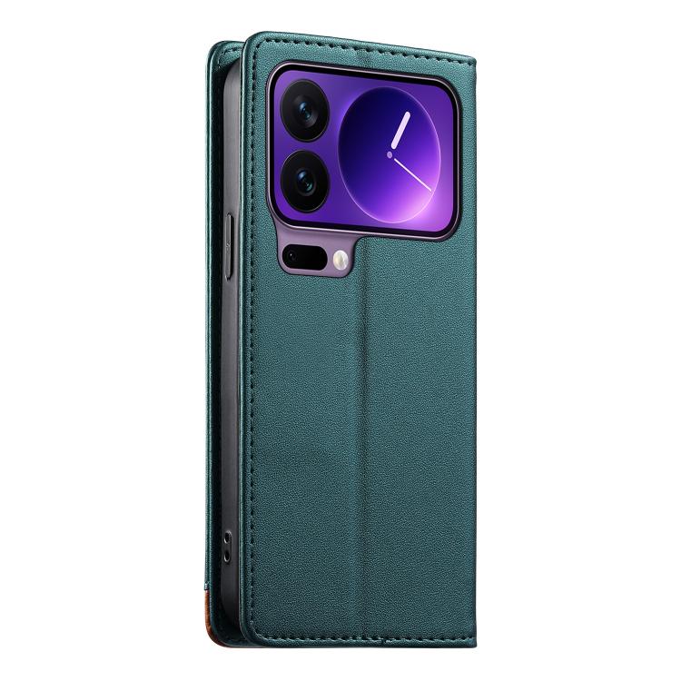 For Xiaomi 17 Pro Dierfeng Splicing Strong Magnetic RFID Vegan Leather Phone Case