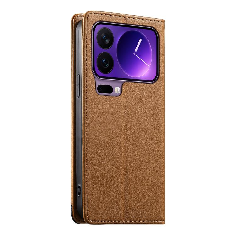 For Xiaomi 17 Pro Dierfeng Splicing Strong Magnetic RFID Vegan Leather Phone Case