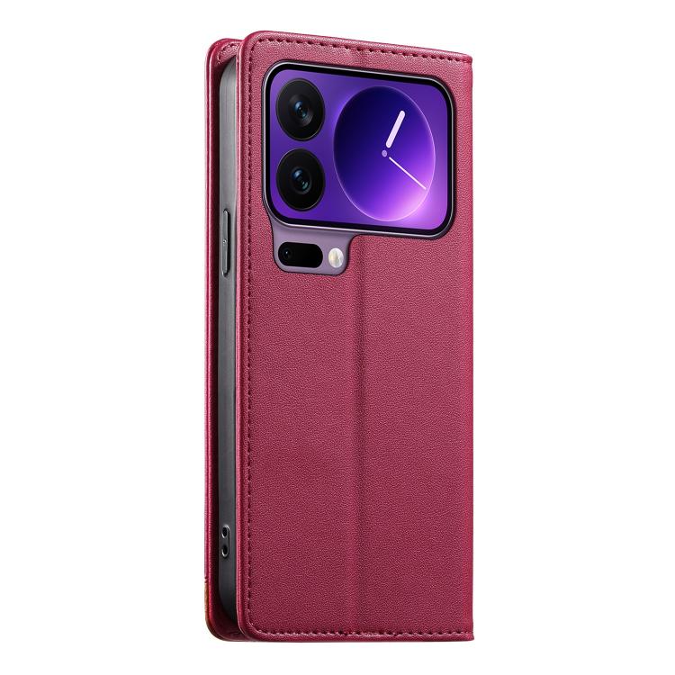 For Xiaomi 17 Pro Dierfeng Splicing Strong Magnetic RFID Vegan Leather Phone Case