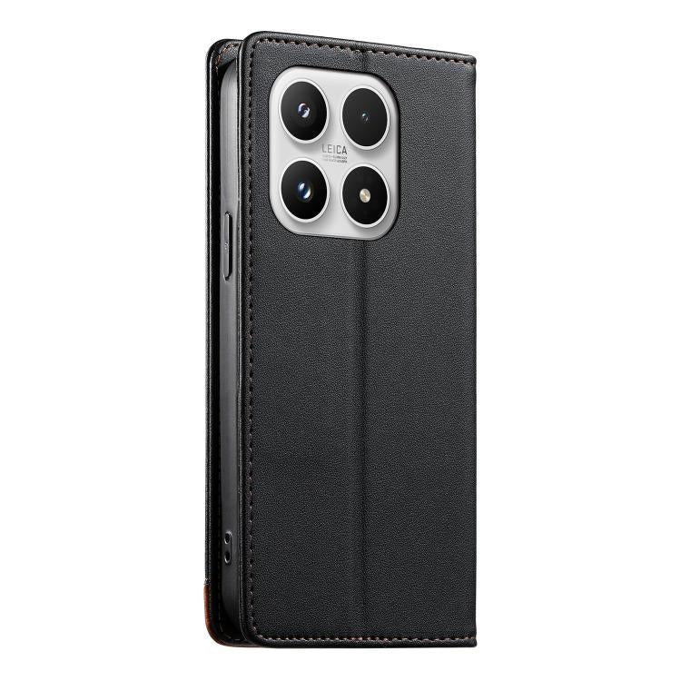 For Xiaomi 17 Dierfeng Splicing Strong Magnetic RFID Vegan Leather Phone Case