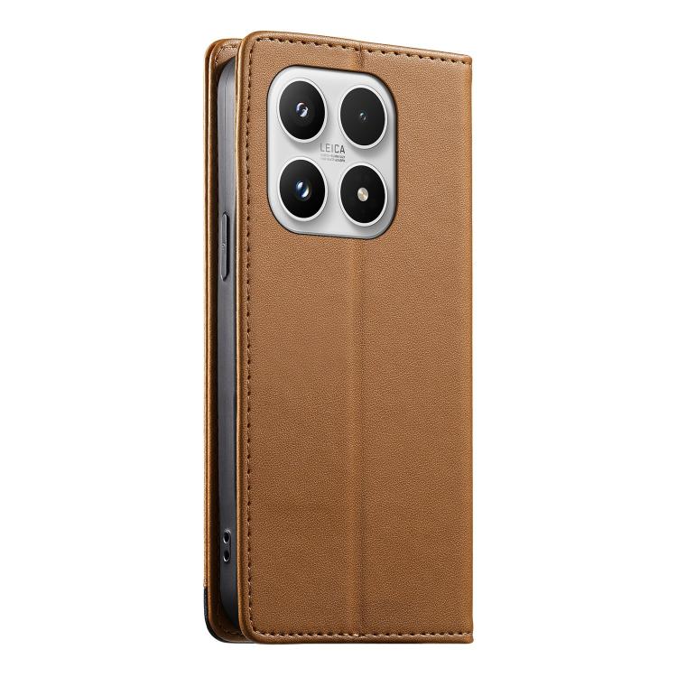 For Xiaomi 17 Dierfeng Splicing Strong Magnetic RFID Vegan Leather Phone Case