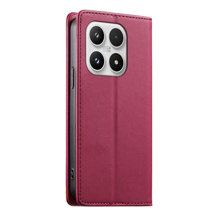 For Xiaomi 17 Dierfeng Splicing Strong Magnetic RFID Vegan Leather Phone Case