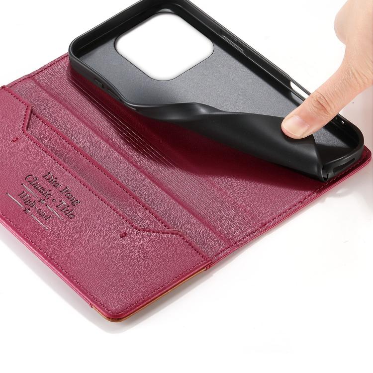 For Xiaomi 17 Dierfeng Splicing Strong Magnetic RFID Vegan Leather Phone Case