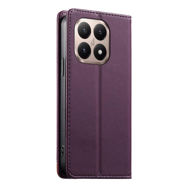 For Xiaomi 15T 5G Dierfeng Splicing Strong Magnetic RFID Vegan Leather Phone Case