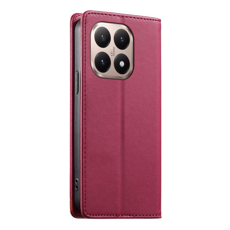 For Xiaomi 15T 5G Dierfeng Splicing Strong Magnetic RFID Vegan Leather Phone Case