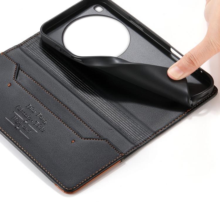 For Xiaomi 15 Ultra Dierfeng Splicing Strong Magnetic RFID Vegan Leather Phone Case