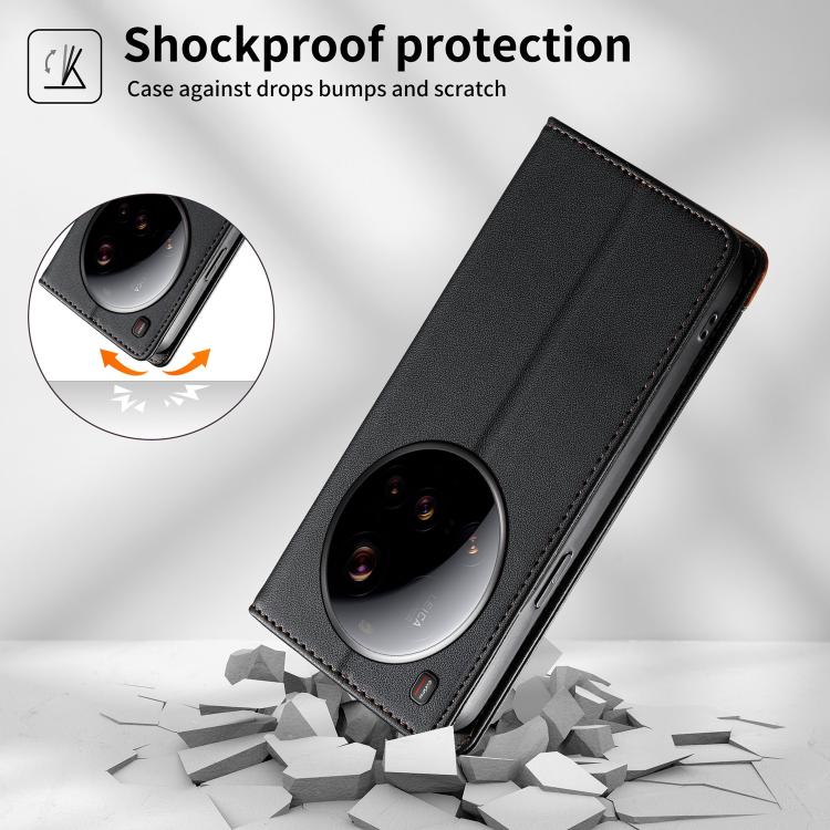 For Xiaomi 15 Ultra Dierfeng Splicing Strong Magnetic RFID Vegan Leather Phone Case
