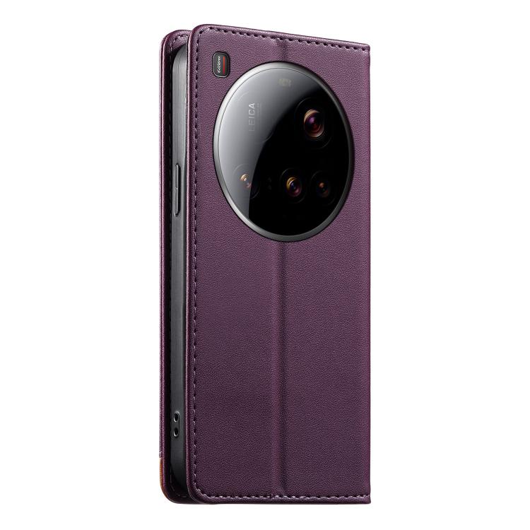 For Xiaomi 15 Ultra Dierfeng Splicing Strong Magnetic RFID Vegan Leather Phone Case