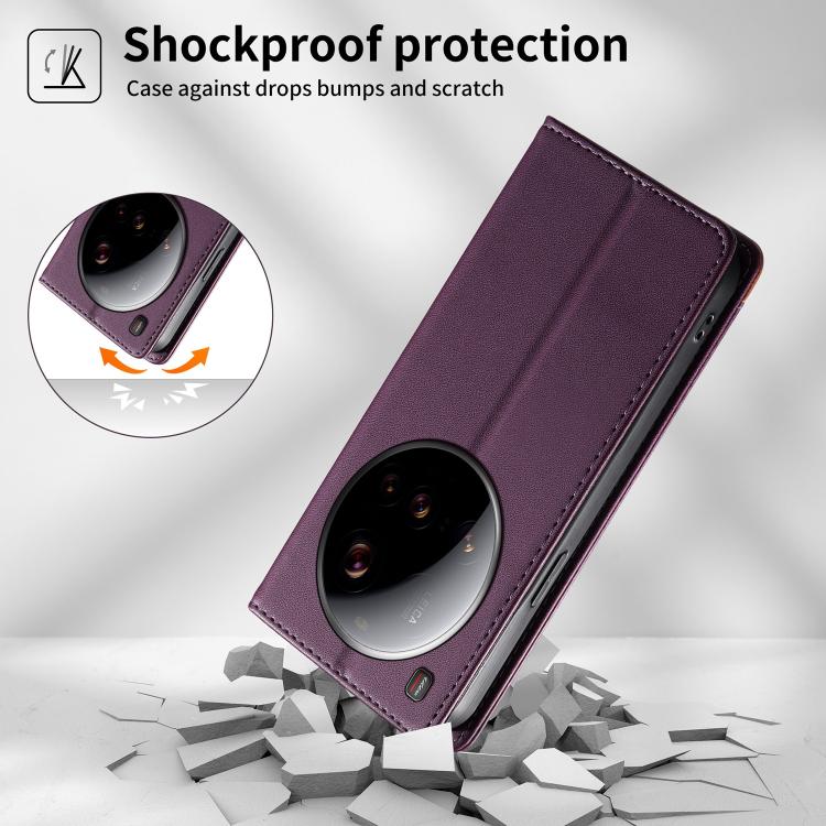 For Xiaomi 15 Ultra Dierfeng Splicing Strong Magnetic RFID Vegan Leather Phone Case