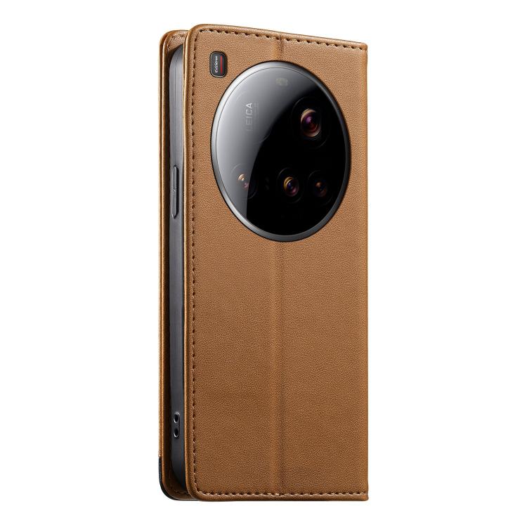 For Xiaomi 15 Ultra Dierfeng Splicing Strong Magnetic RFID Vegan Leather Phone Case
