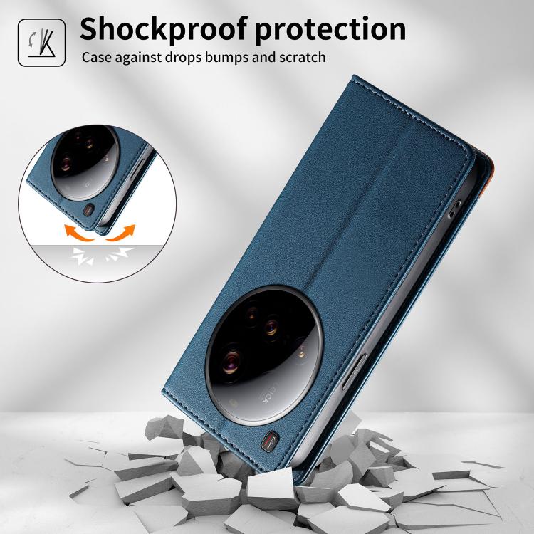 For Xiaomi 15 Ultra Dierfeng Splicing Strong Magnetic RFID Vegan Leather Phone Case