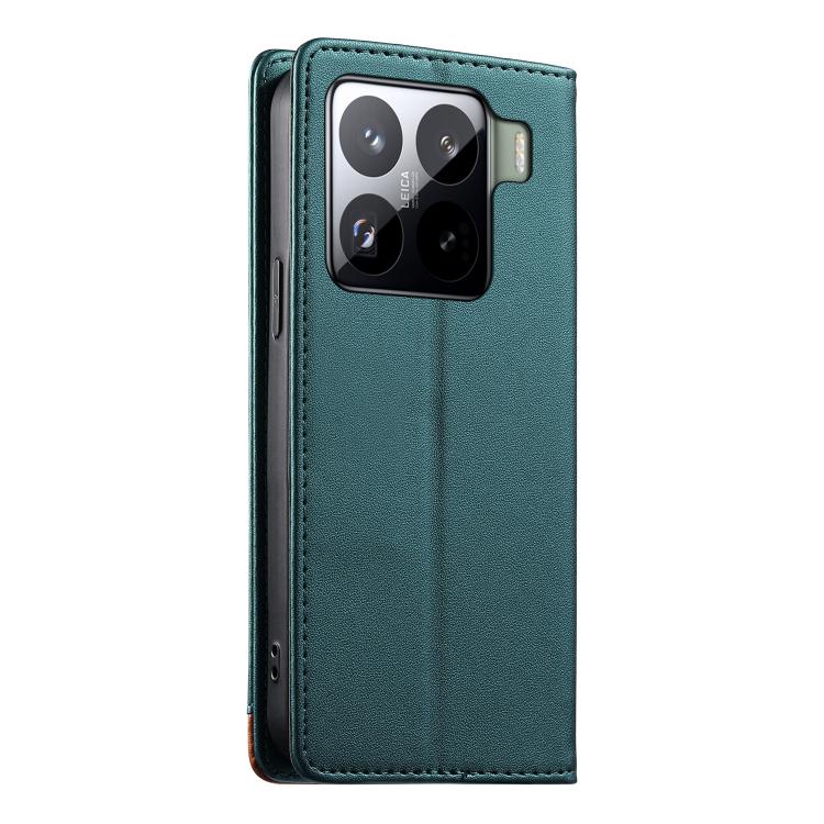 For Xiaomi 15 Pro Dierfeng Splicing Strong Magnetic RFID Vegan Leather Phone Case