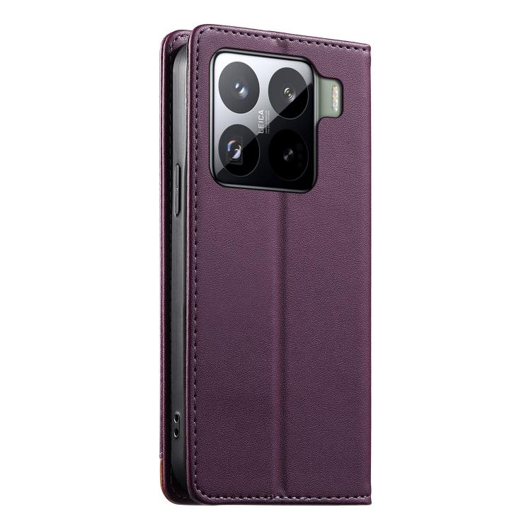 For Xiaomi 15 Pro Dierfeng Splicing Strong Magnetic RFID Vegan Leather Phone Case
