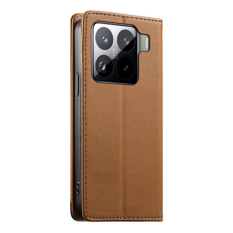 For Xiaomi 15 Pro Dierfeng Splicing Strong Magnetic RFID Vegan Leather Phone Case