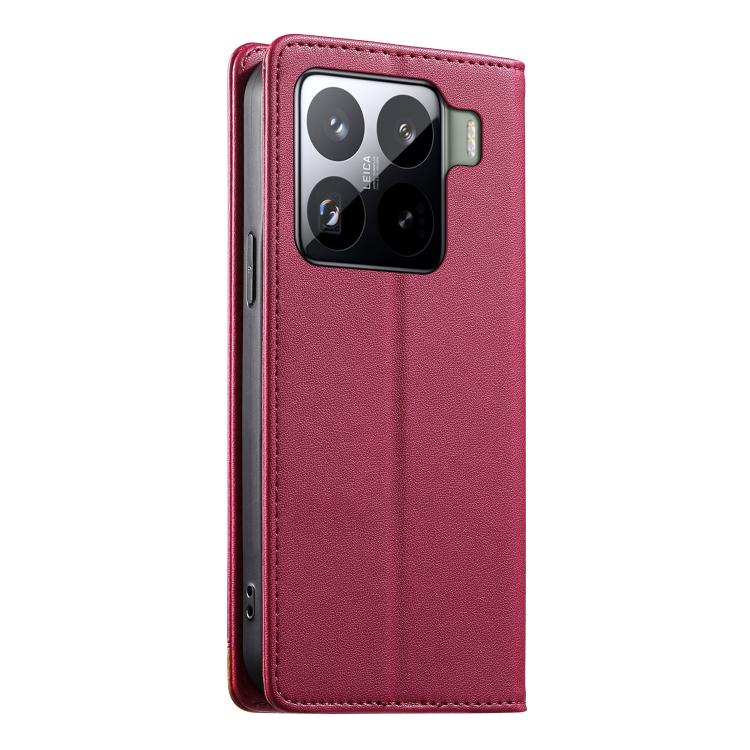 For Xiaomi 15 Pro Dierfeng Splicing Strong Magnetic RFID Vegan Leather Phone Case