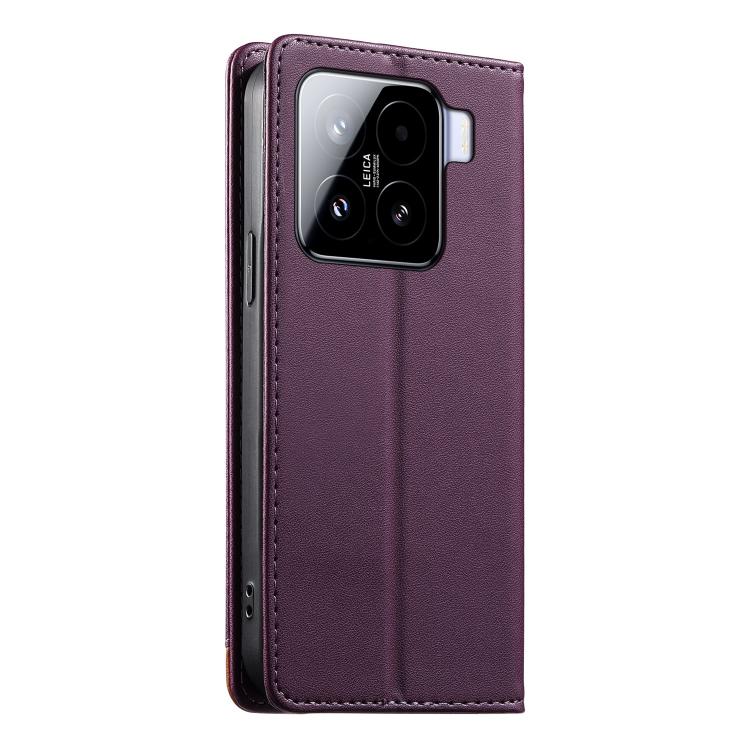 For Xiaomi 15 Dierfeng Splicing Strong Magnetic RFID Vegan Leather Phone Case