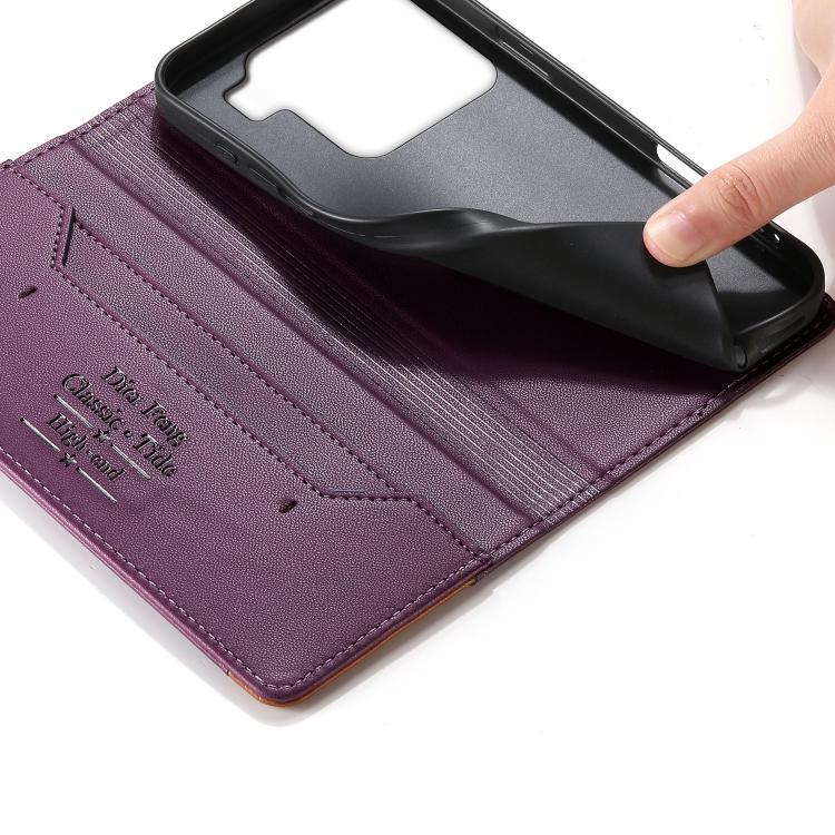 For Xiaomi 15 Dierfeng Splicing Strong Magnetic RFID Vegan Leather Phone Case