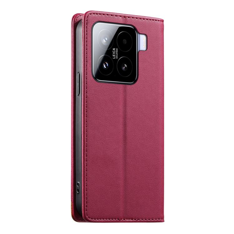 For Xiaomi 15 Dierfeng Splicing Strong Magnetic RFID Vegan Leather Phone Case