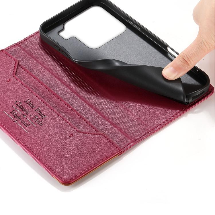 For Xiaomi 15 Dierfeng Splicing Strong Magnetic RFID Vegan Leather Phone Case