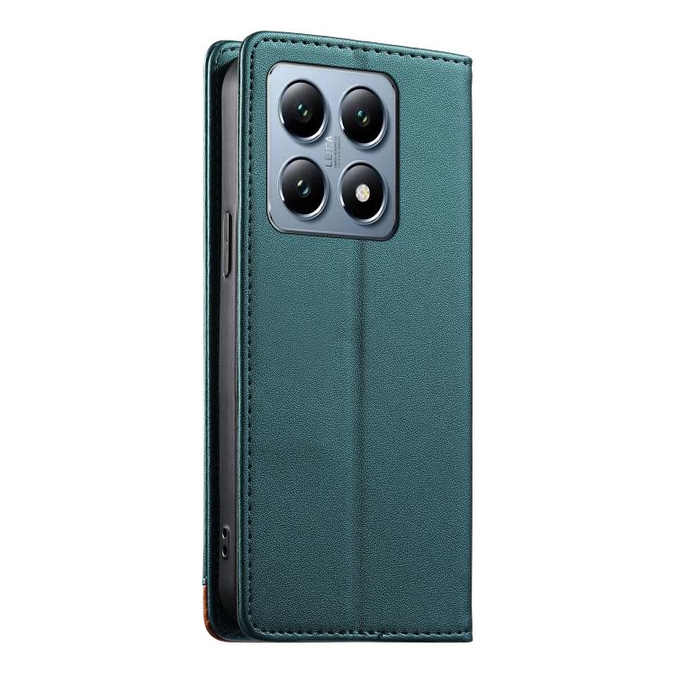 For Xiaomi 14T Pro Dierfeng Splicing Strong Magnetic RFID Vegan Leather Phone Case
