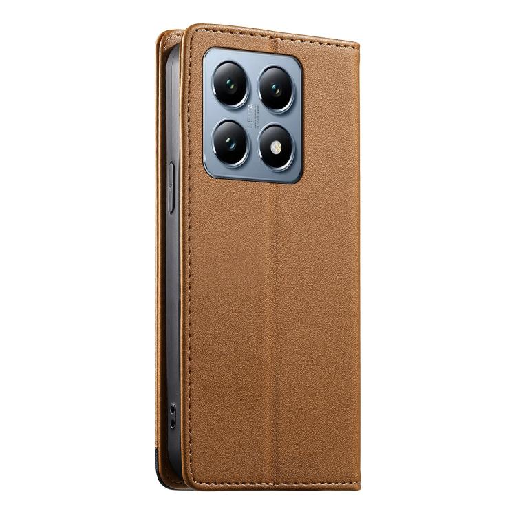 For Xiaomi 14T Pro Dierfeng Splicing Strong Magnetic RFID Vegan Leather Phone Case