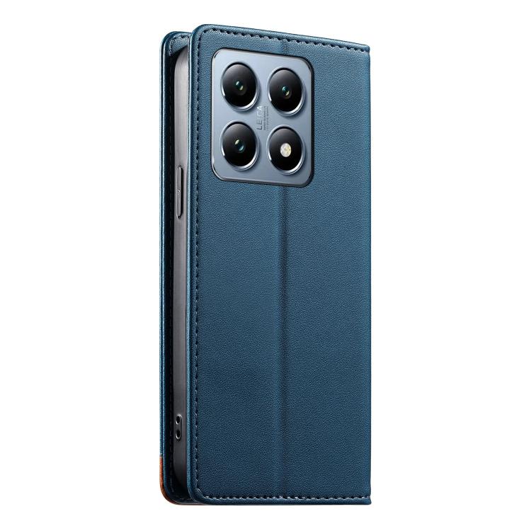 For Xiaomi 14T Pro Dierfeng Splicing Strong Magnetic RFID Vegan Leather Phone Case
