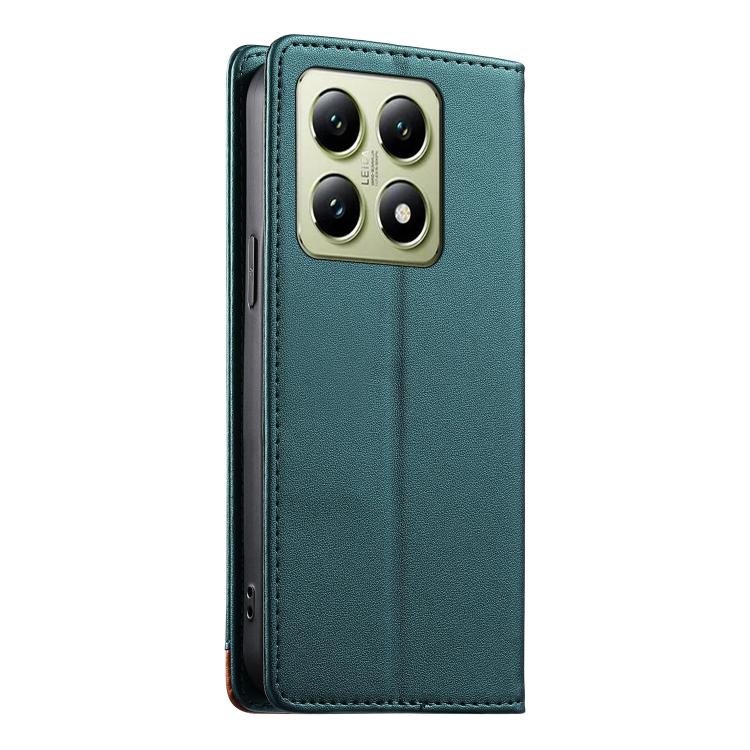 For Xiaomi 14T Dierfeng Splicing Strong Magnetic RFID Vegan Leather Phone Case