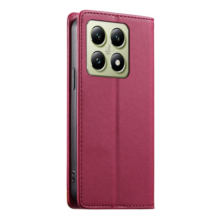 For Xiaomi 14T Dierfeng Splicing Strong Magnetic RFID Vegan Leather Phone Case